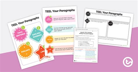 TEEL Paragraph Structure - Poster and Worksheets | Teach Starter