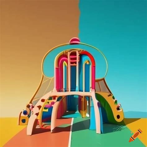 Colorful and surreal playground structures