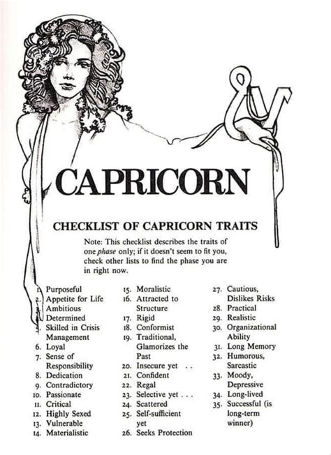 Capricorn Traits Checklist | Capricorn quotes, Capricorn traits, Zodiac ...