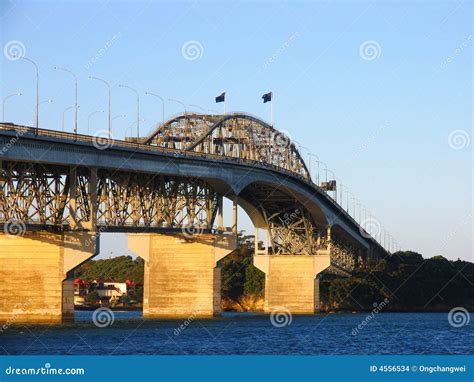 Auckland Harbor Bridge stock photo. Image of ocean, architecture - 4556534