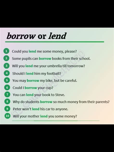 Borrow or lend | Learn english, Teaching english, The borrowers