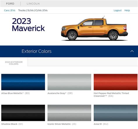 2023 Ford Maverick Color Lineup Briefly Revealed On Blue Oval Site | Ford maverick, Ford news ...