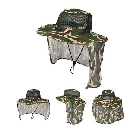 Camouflage Fishing Cap with Neck Protection | Shade hats, Fishing hat, Beach hat