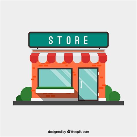 Premium Vector | Flat store facade with awning