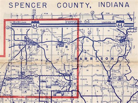 Spencer County Indiana Historic Map - Etsy