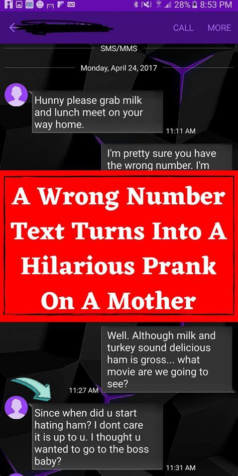 A wrong number text turns into a hilarious prank on a mother – Artofit