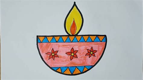 DIWALI DIYA DRAWING | DEEPAK DRAWING EASY - YouTube