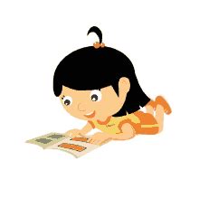 Animated Little Girl Reading Book GIF | GIFDB.com