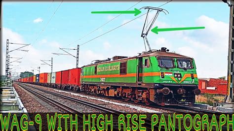 WAG-9H LOCOMOTIVE WITH HIGH RISE PANTOGRAPH IN HIGH SPEED ACTION ...