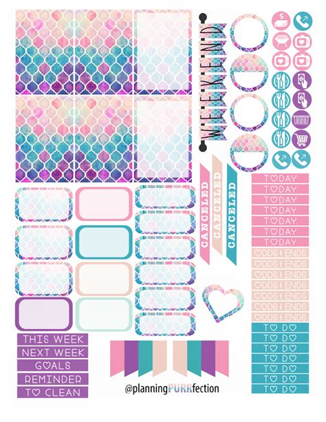 Free Watercolor planner stickers for HP | Free printable planner ...