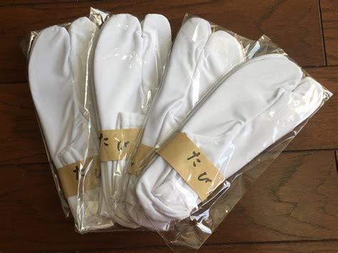 24-27cm White Size L Japanese TABI Socks for GETA ZORI・4 Pairs - JapanSilverCoin.com