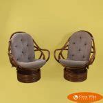 Pair of Swivel Papasan Style Chairs | Circa Who
