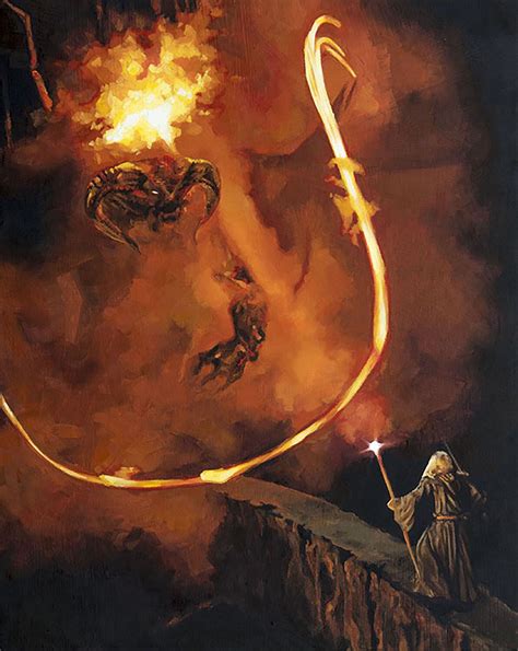 Lord of the Rings Gandalf Art Print - You Shall Not Pass Balrog Fellowship of The Ring Mines of ...