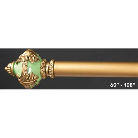 ADJUST CURTAIN ROD GRN/GOLD FINIAL - Walmart.com - Walmart.com