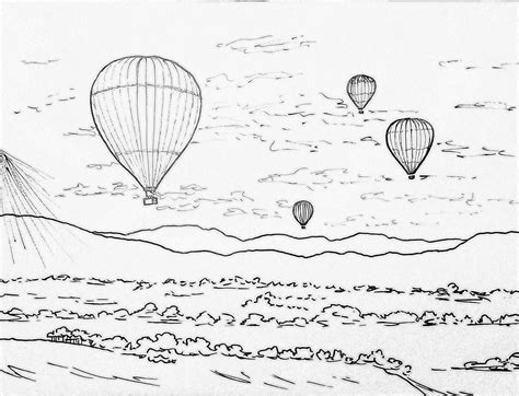 Hot Air Balloons Traceable Coloring Sheet #angelafineart Swing Painting, Water Painting ...