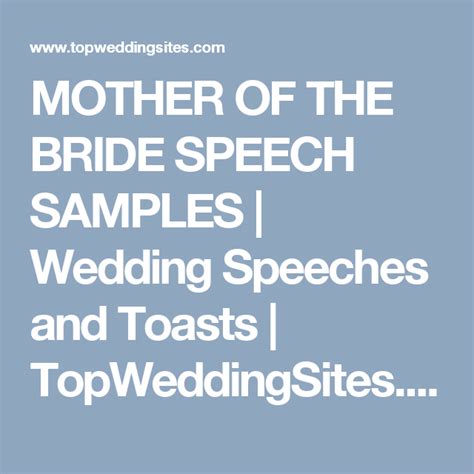 Mother Of The Bride Speech Guide with Examples | Wedding Speeches ...