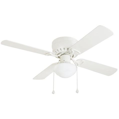 Harbor Breeze Armitage 42-in White Indoor Flush Mount Ceiling Fan with Light (4-Blade) in the ...