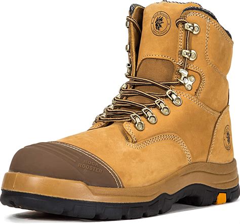 ROCKROOSTER Work Boots For Men, Steel Toe, Inch Safety Leather Shoes ...