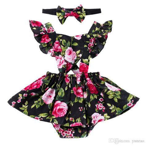 2019 Newborn Baby Girl Clothes Girls Dresses With Headband Kids ...