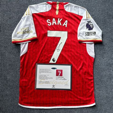 Vintage BUKAYO SAKA SIGNED Arsenal Signature Jersey + COA 23/24 | Grailed