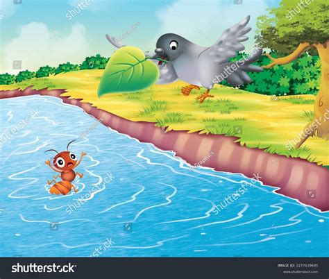 Moral Story Ant Dove Ant Save Stock Illustration 2277639645 | Shutterstock