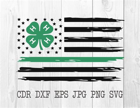 4H Clover Vector Silhouette Instant Download Green 4-h Clover | Etsy