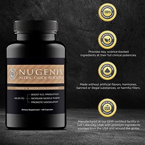 Nugenix Nitric Oxide Booster Supplement - L-Arginine, L-Citrulline, Pine Bark Extract ...