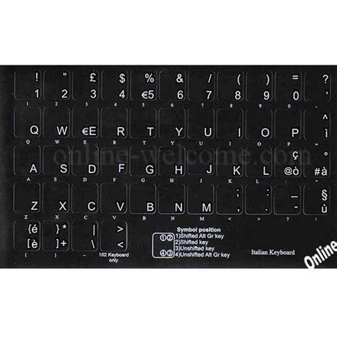 ITALIAN KEYBOARD STICKER NON TRANSPARENT BLACK | Online-Welcome.com