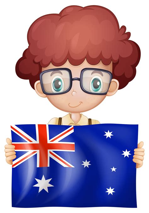 Cute boy holding flag of Australia 446019 Vector Art at Vecteezy