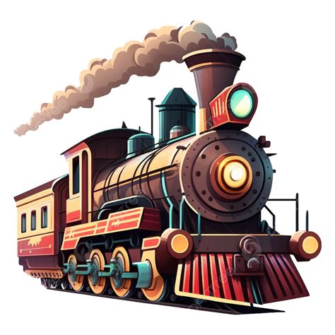 Train Retro Red Pattern, Train, Pattern, Cartoon Train PNG Transparent ...