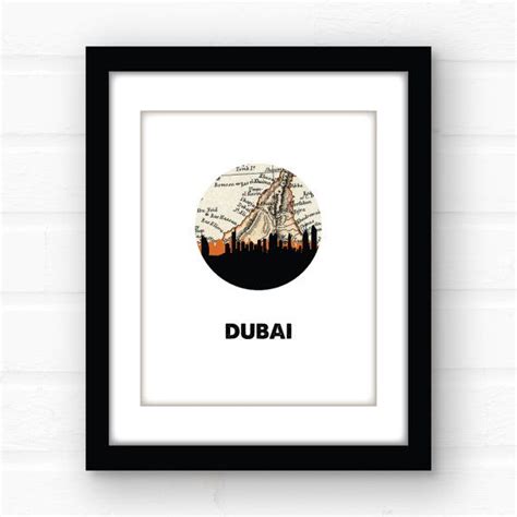 Dubai UAE Map Print Middle East Wall Art Travel Poster - Etsy | Map wall art, Map print, Map art