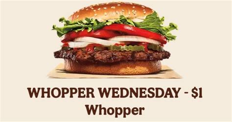 WHOPPER WEDNESDAY - $1 Whopper Today Only! - The Freebie Guy®