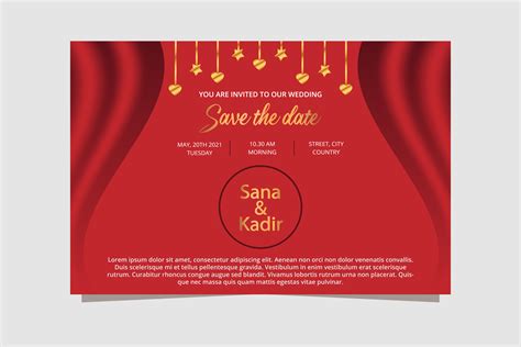 Red and Gold Wedding Banner Design. Wedding Invitation Banner. 1868176 ...