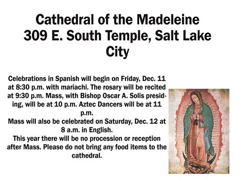 Feast of Our Lady of Guadalupe events - Intermountain Catholic