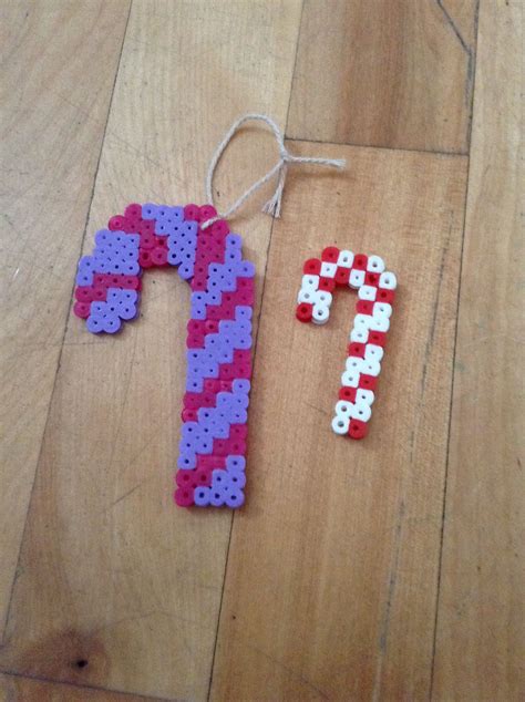 Christmas candy canes hama perler beads by Claudia Vendette Christmas ...