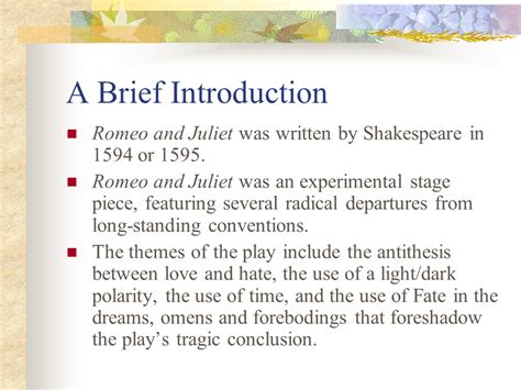 Romeo & Juliet - Presentation English Literature