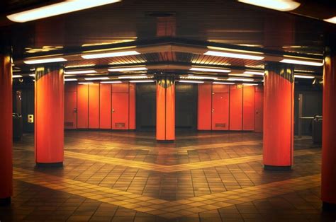 Premium Photo | Interior of illuminated subway station