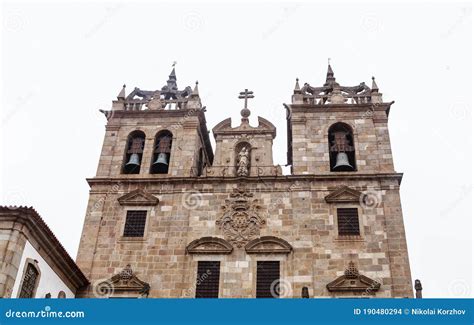 Facade of the Cathedral of Braga, Braga, Braga District, Portugal Stock ...