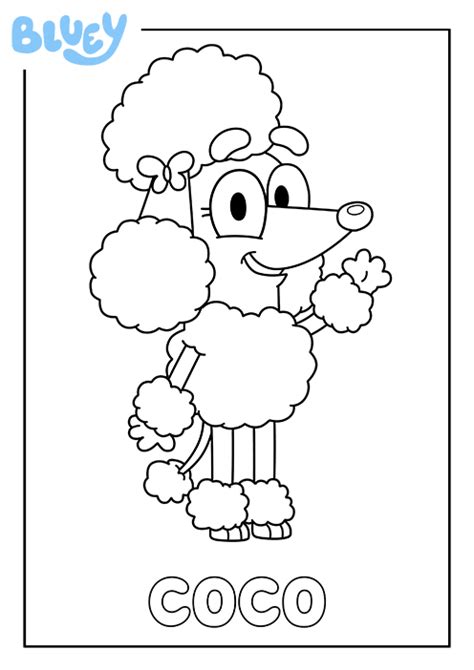 Print Your Own Colouring Sheet Of Bluey's Friend Coco