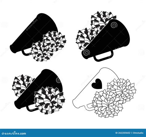 Vector Set Of Pom Poms. Cheerleading Icon | CartoonDealer.com #262205602