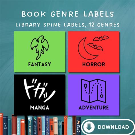 Fiction Genre Labels Printable Stickers for Classroom Library - Etsy