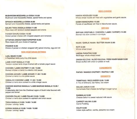 Copper Bowl restaurant menu – SLC menu