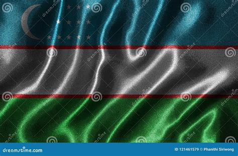 Wallpaper by Uzbekistan Flag and Waving Flag by Fabric. Stock Image ...