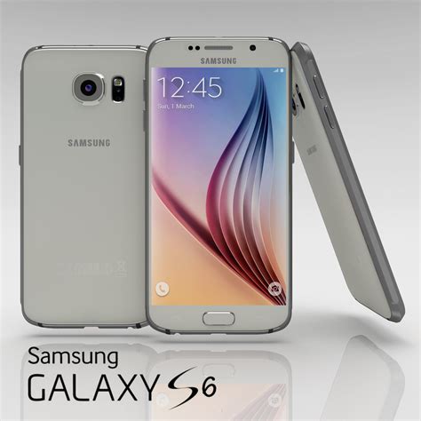 3D model Samsung Galaxy S6 White Pearl VR / AR / low-poly | CGTrader