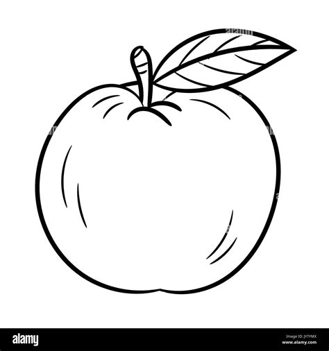 Black And White Cartoon Apple