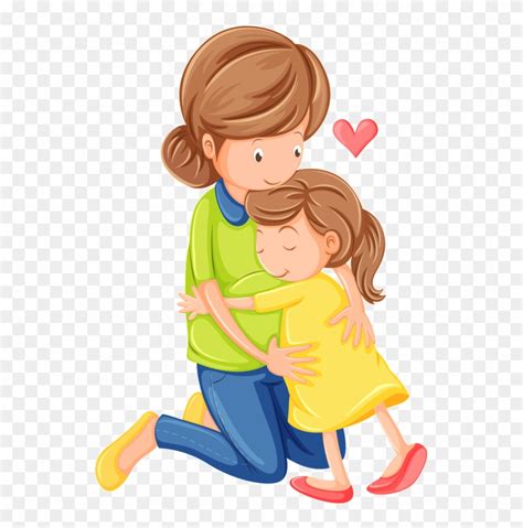 Mother Child Clip Art - Mother And Daughter Cartoon - Free Transparent ...