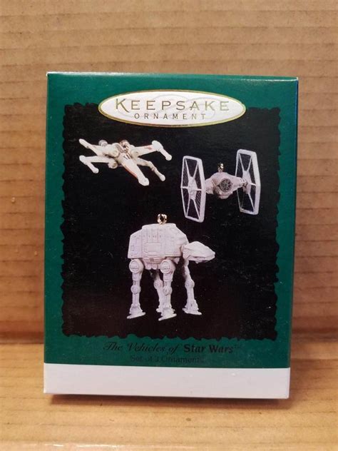 SET OF 3 HALLMARK 1996 MINIATURE MINI ORNAMENTS THE VEHICLES OF STAR ...