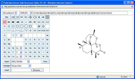 The PubChem sketcher main window, with loaded compound. The sketcher... | Download Scientific ...