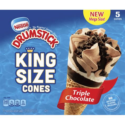 Drumstick King Size Triple Chocolate Ice Cream Cones (37.5 fl oz ...