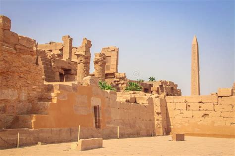 Ruins of the Beautiful Ancient Temple in Luxor. Ruins of the Central Temple of Amun-Ra Stock ...